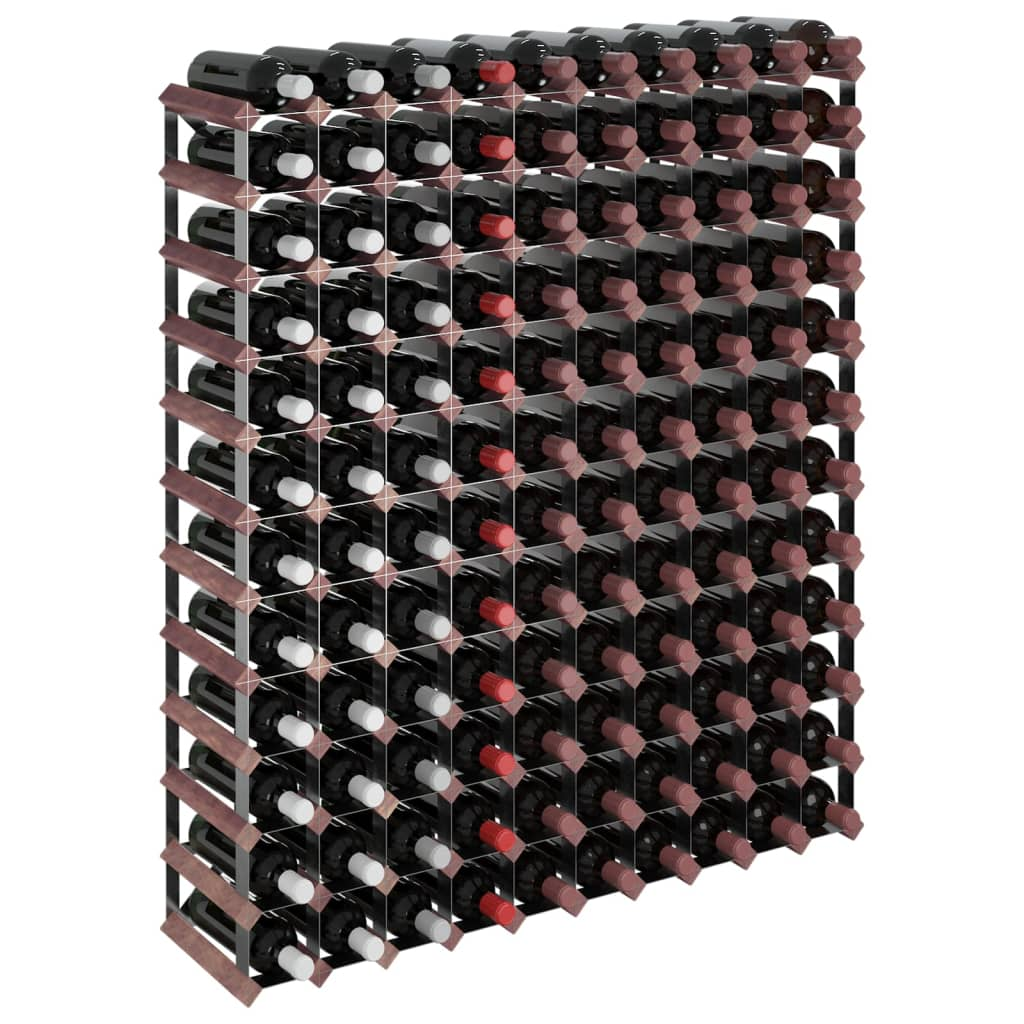 120 Bottles Wine Rack for Brown Solid Wood Pine