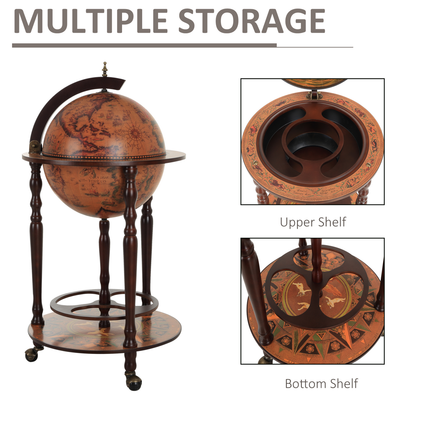 Globe Shaped Retro Style Bar Cabinet