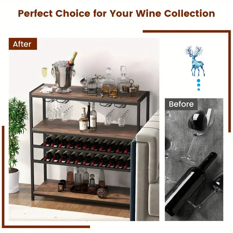 Wine Rack Table 22 Bottle Wine Cabinet