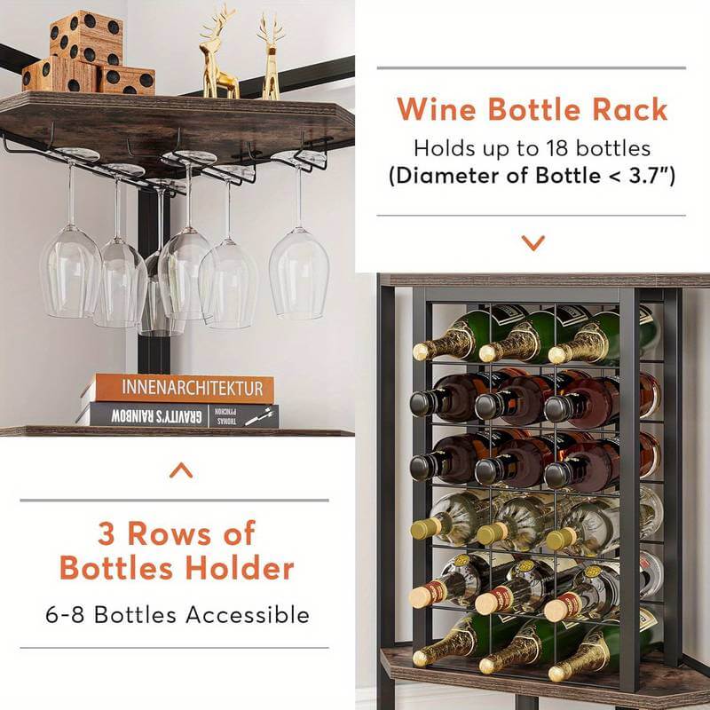 18 Bottle Freestanding Floor Wine Rack