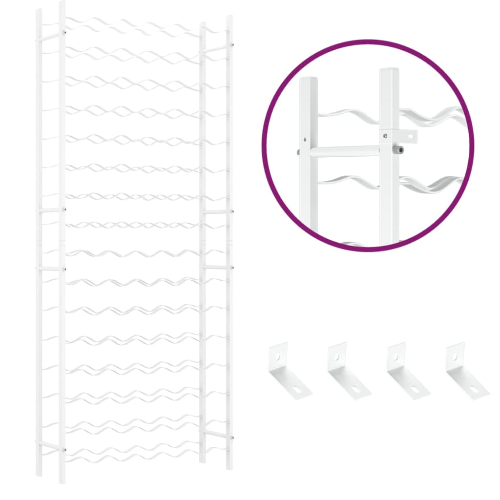 vidaXL Wine Rack for 96 Bottles White Metal