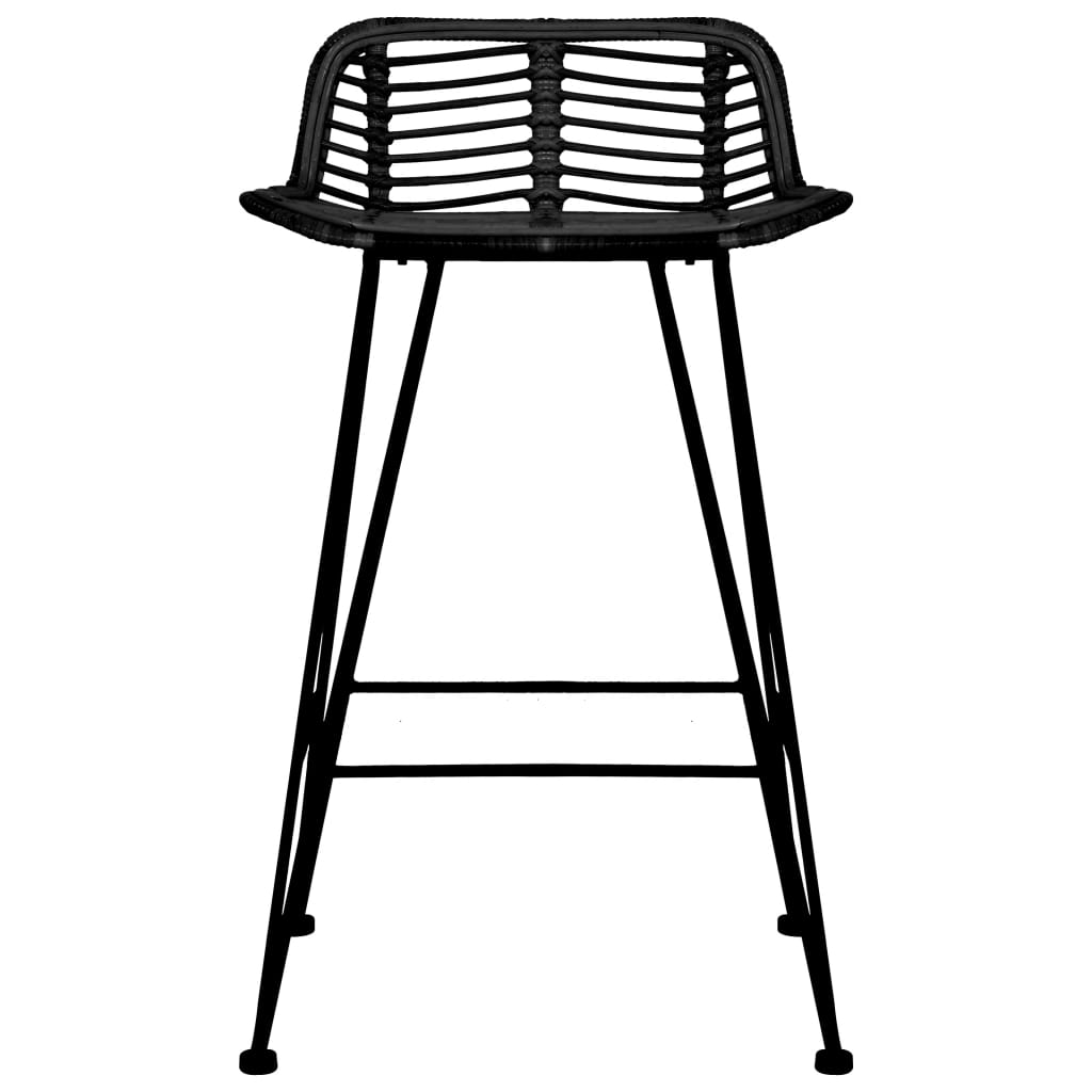 2 pcs Black Rattan chair