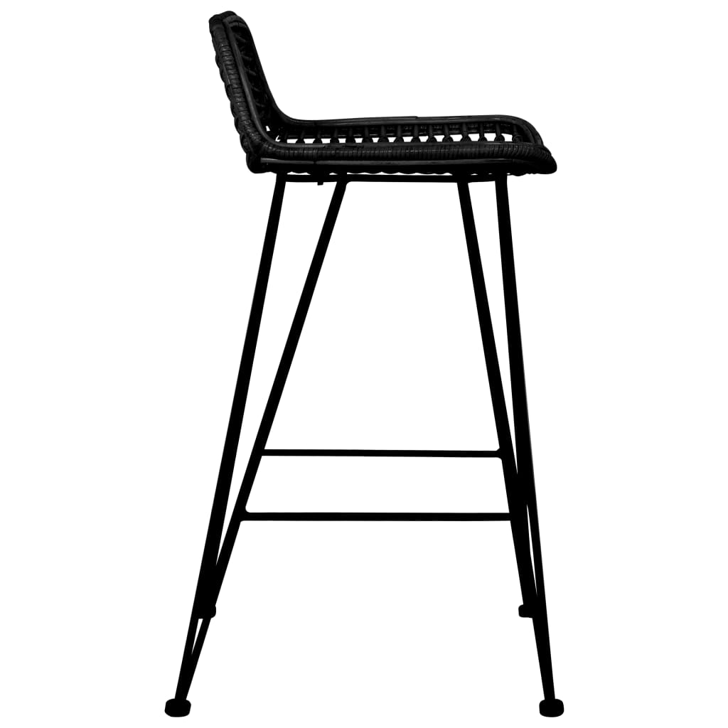 2 pcs Black Rattan chairs