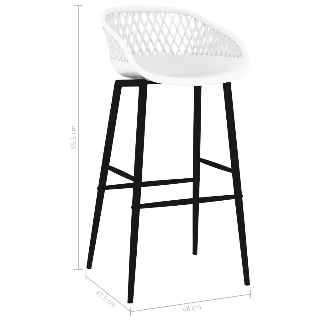 2 pcs White mesh back black legs