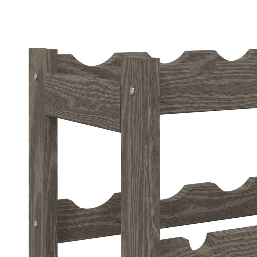 vidaXL Wine Rack for 12 Bottles Grey Solid Wood Pine