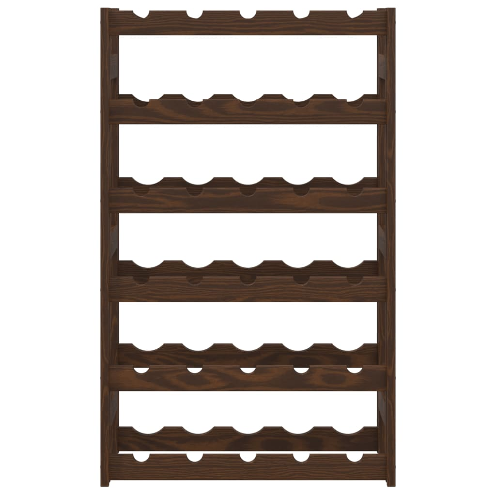 vidaXL Wine Rack for 30 Bottles Brown Solid Wood Pine
