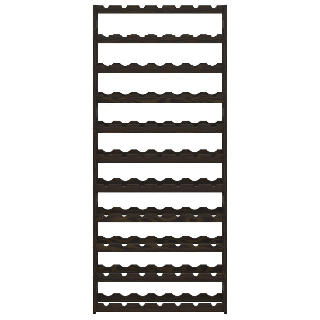 vidaXL Wine Rack for 77 Bottles Black Solid Wood Pine