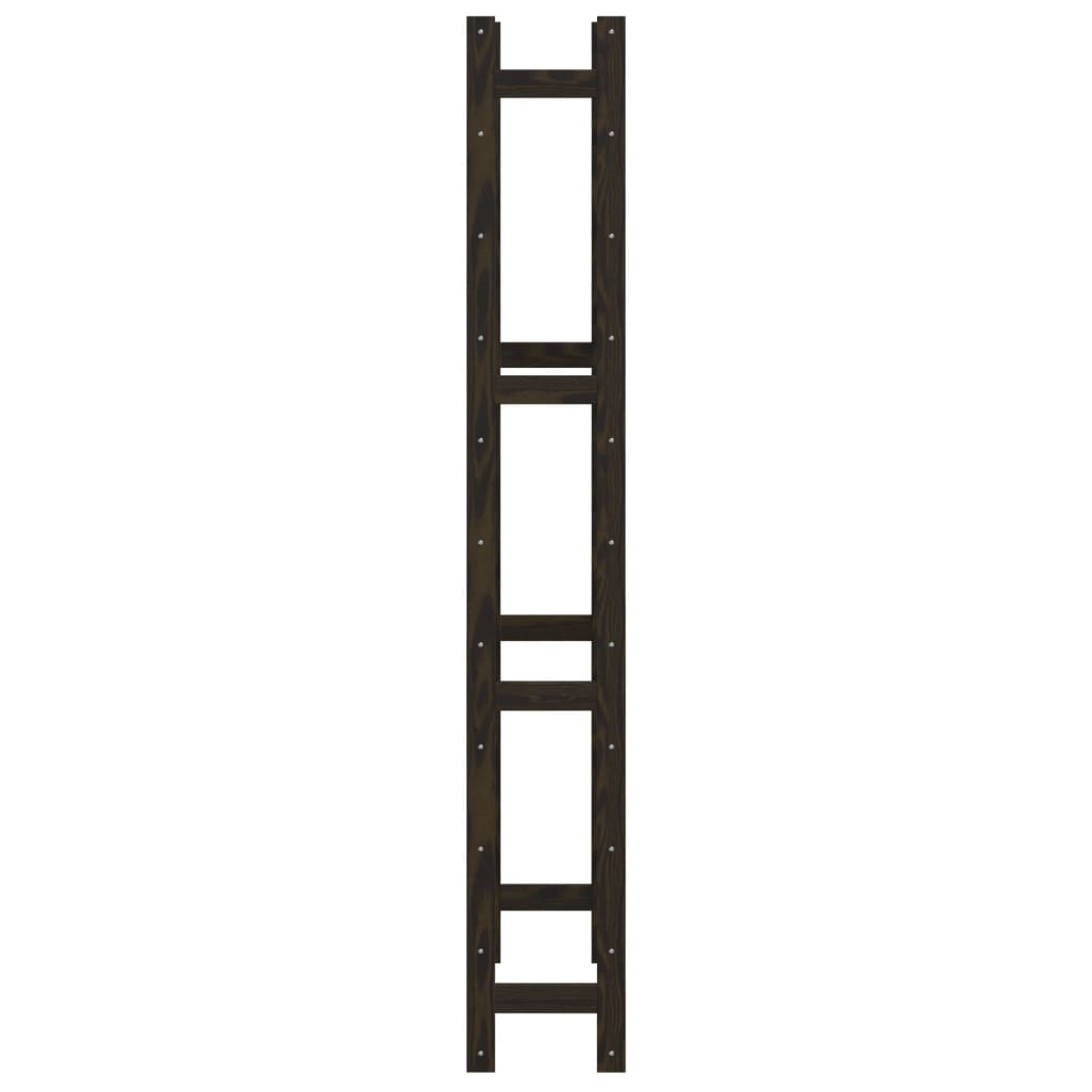 vidaXL Wine Rack for 77 Bottles Black Solid Wood Pine