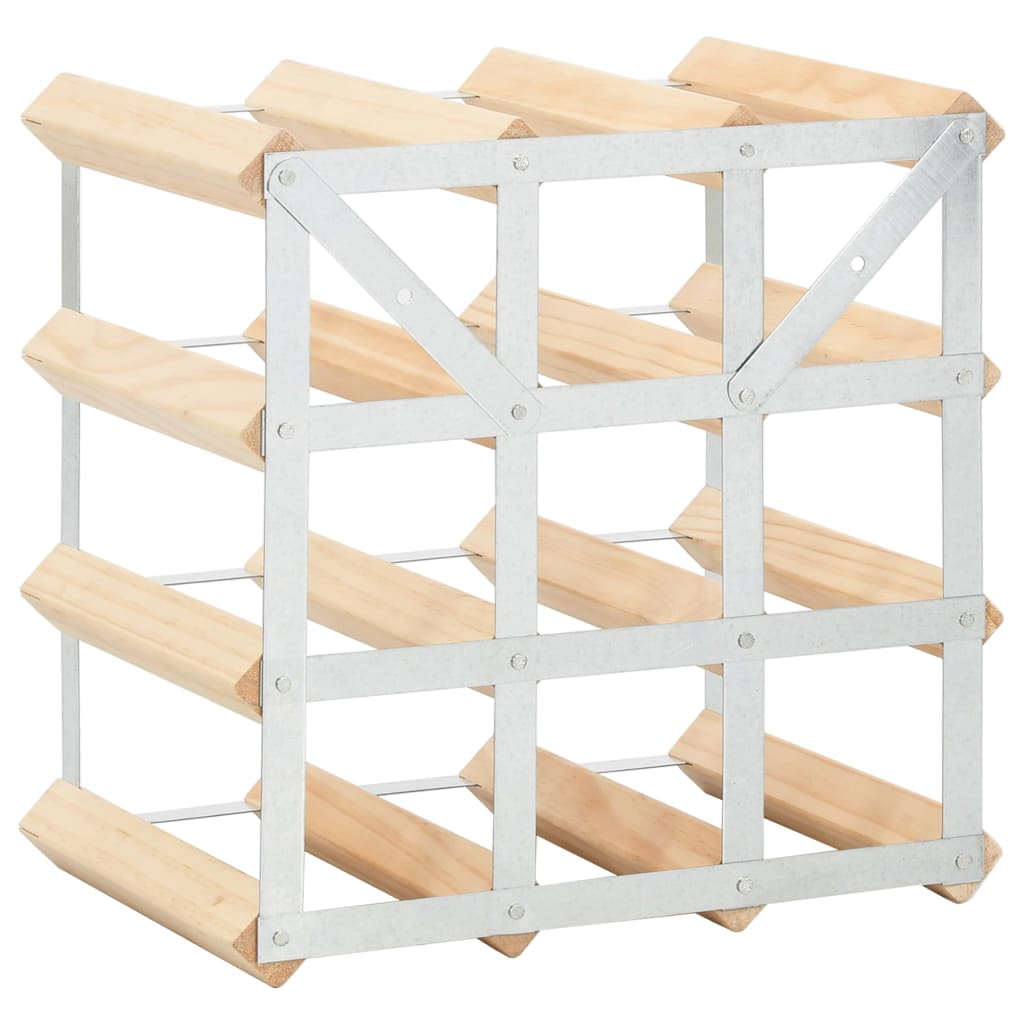 vidaXL Wine Rack for 12 Bottles Solid Pinewood