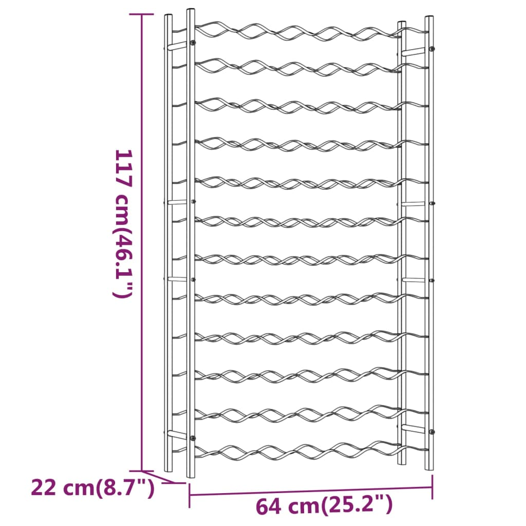 vidaXL Wine Rack for 72 Bottles White Metal