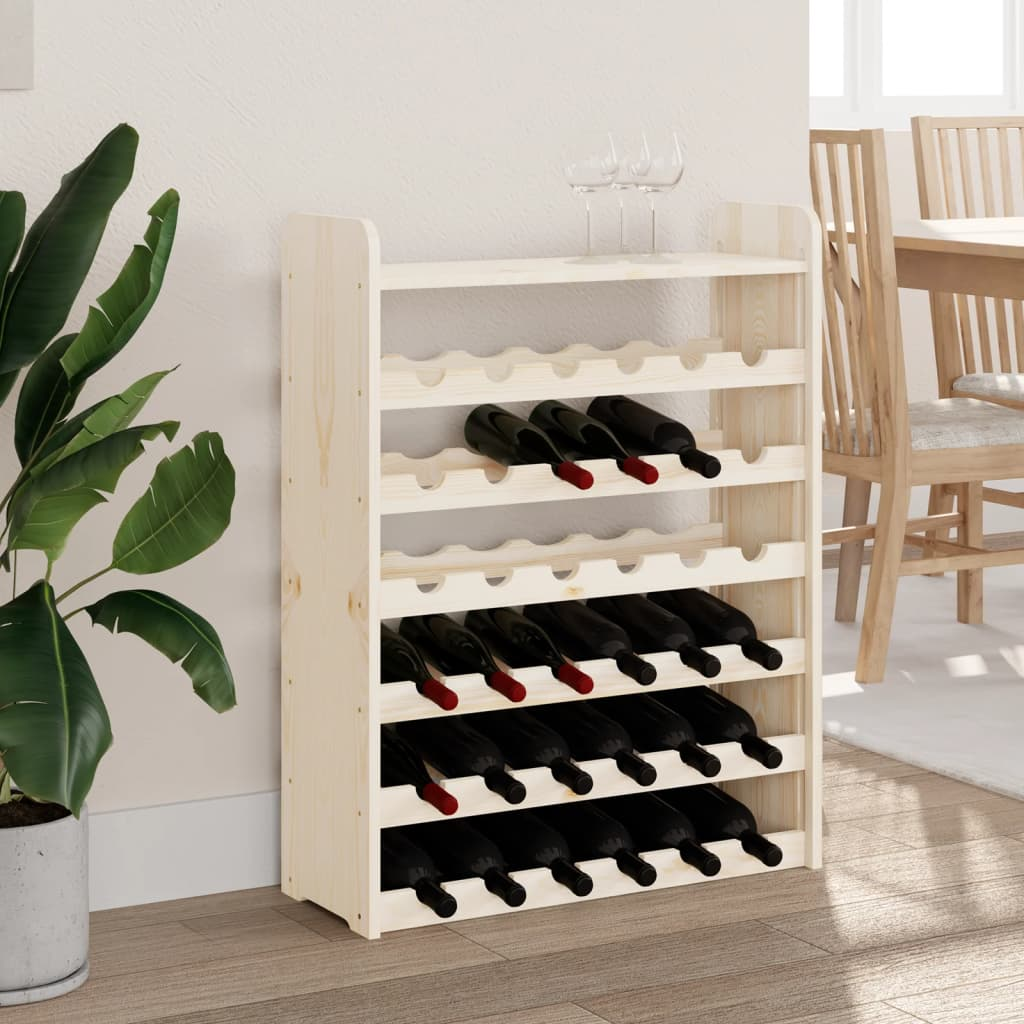 vidaXL Wine Rack with Top Board 67.5x25x87 cm Solid Wood Pine