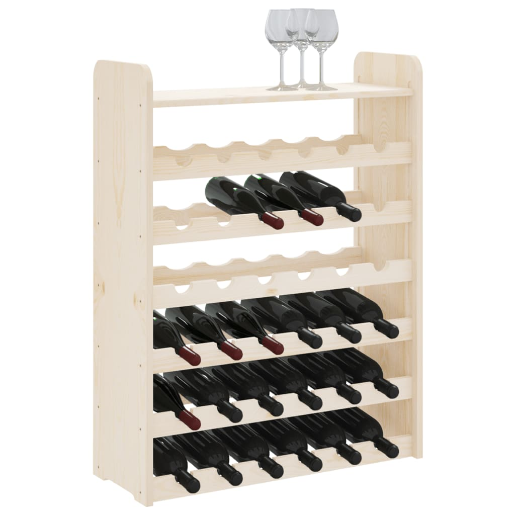vidaXL Wine Rack with Top Board 67.5x25x87 cm Solid Wood Pine