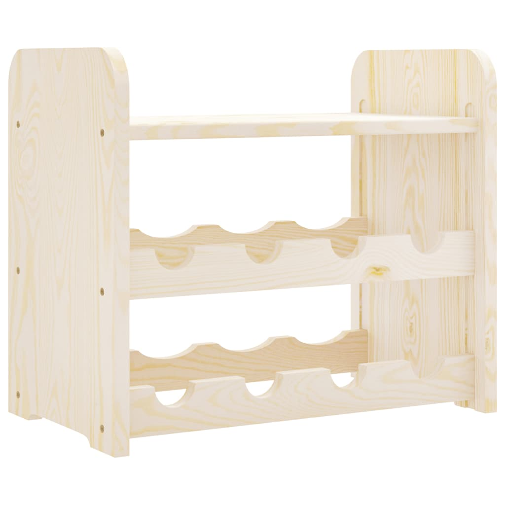 vidaXL Wine Rack with Top Board 43x25x37 cm Solid Wood Pine