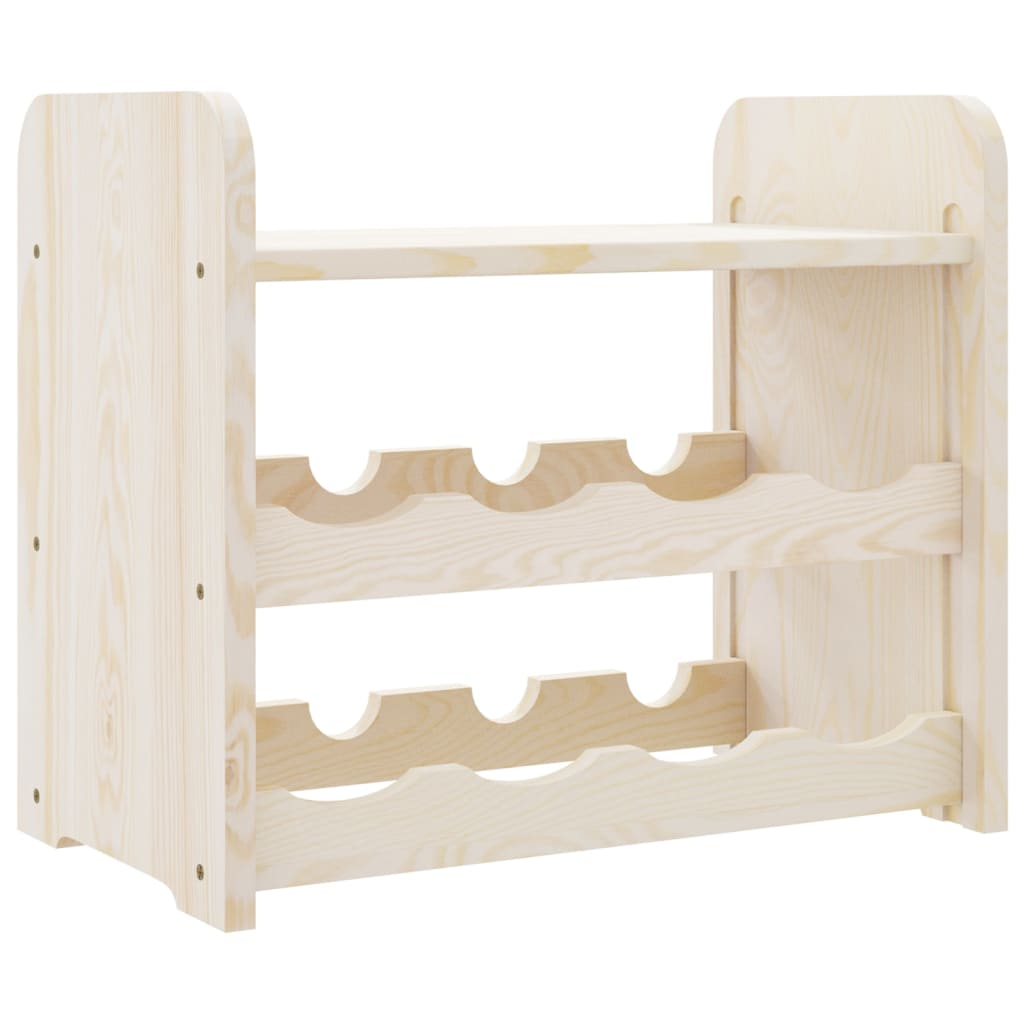 vidaXL Wine Rack with Top Board 43x25x37 cm Solid Wood Pine