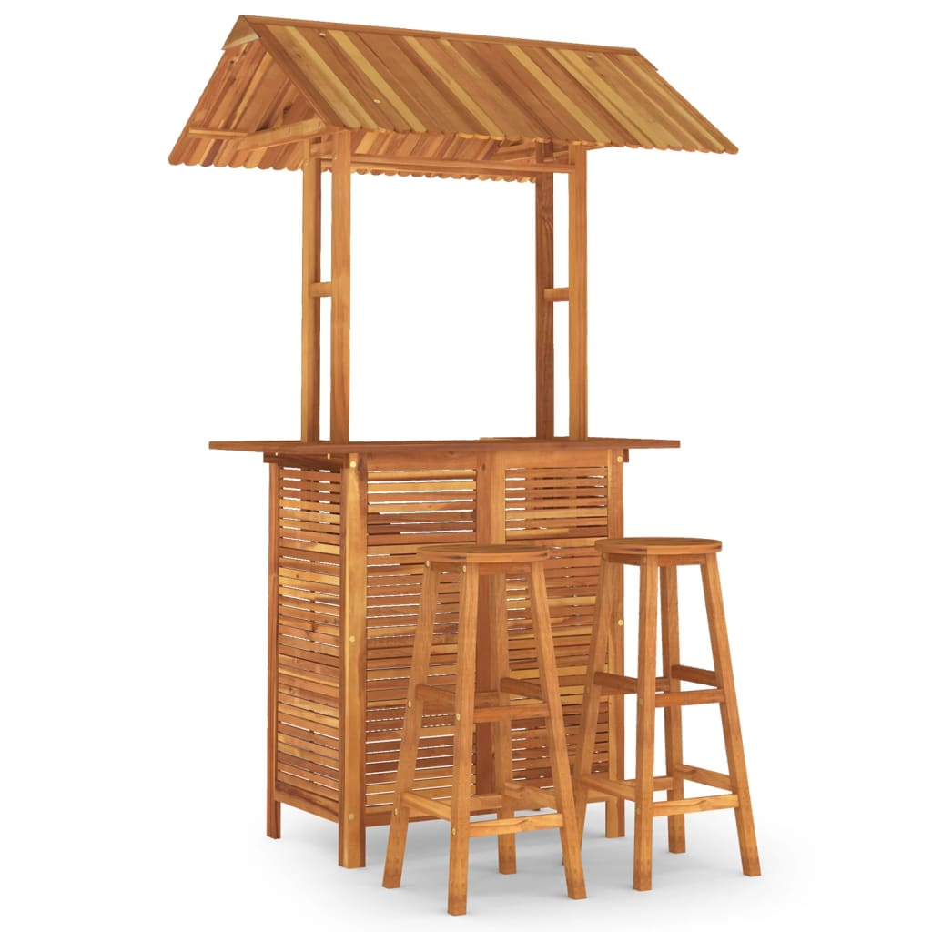 3 Piece Garden Bar Set Solid Wood