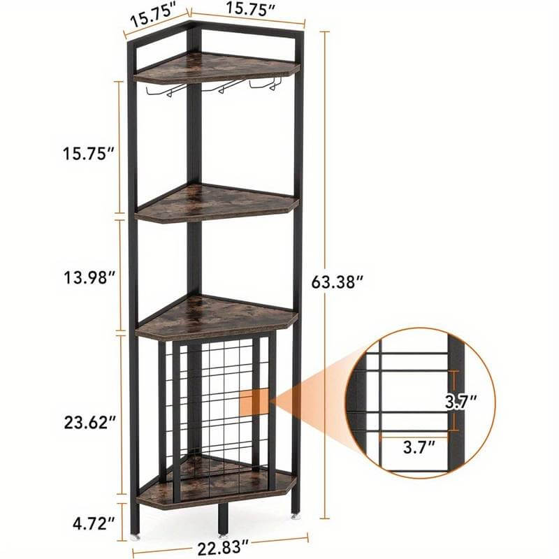 4 Tier Freestanding Floor Wine Rack