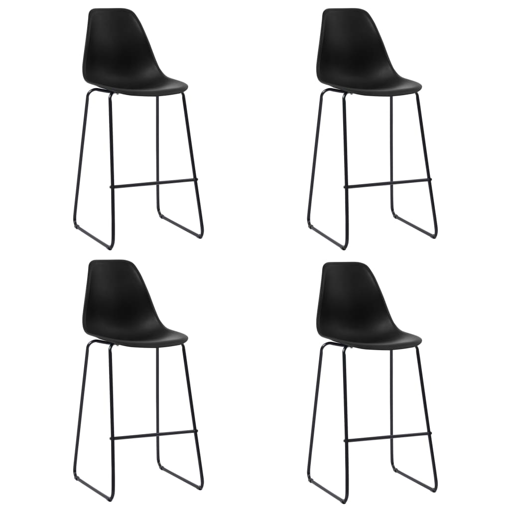 4 black bar stools