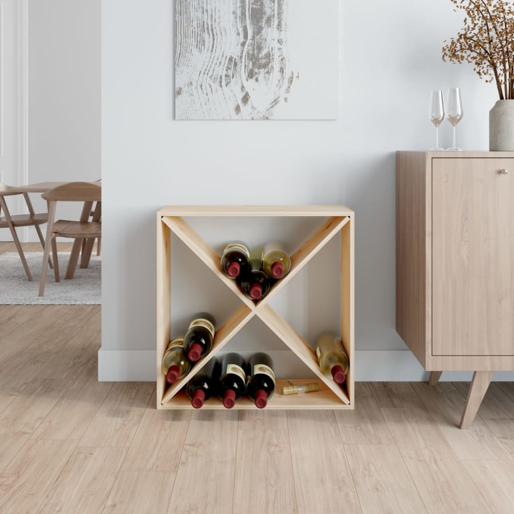 4 compartments Wine Cabinet 62x25x62 cm Solid Pine storage