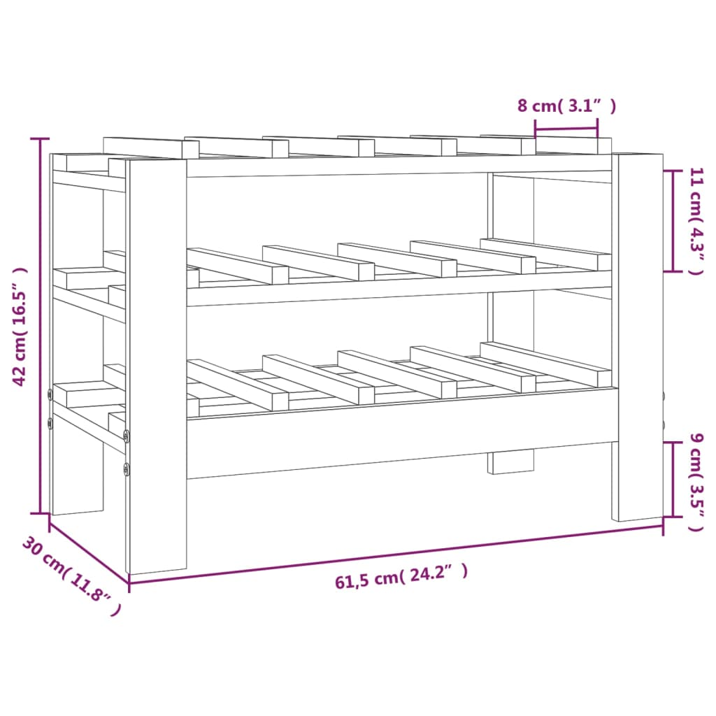 61.5x30x42cm wooden Wine Rack