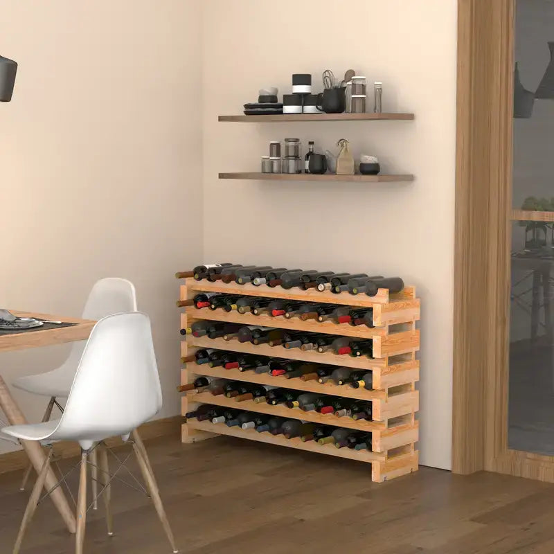 6 Tier Wood Wine Rack