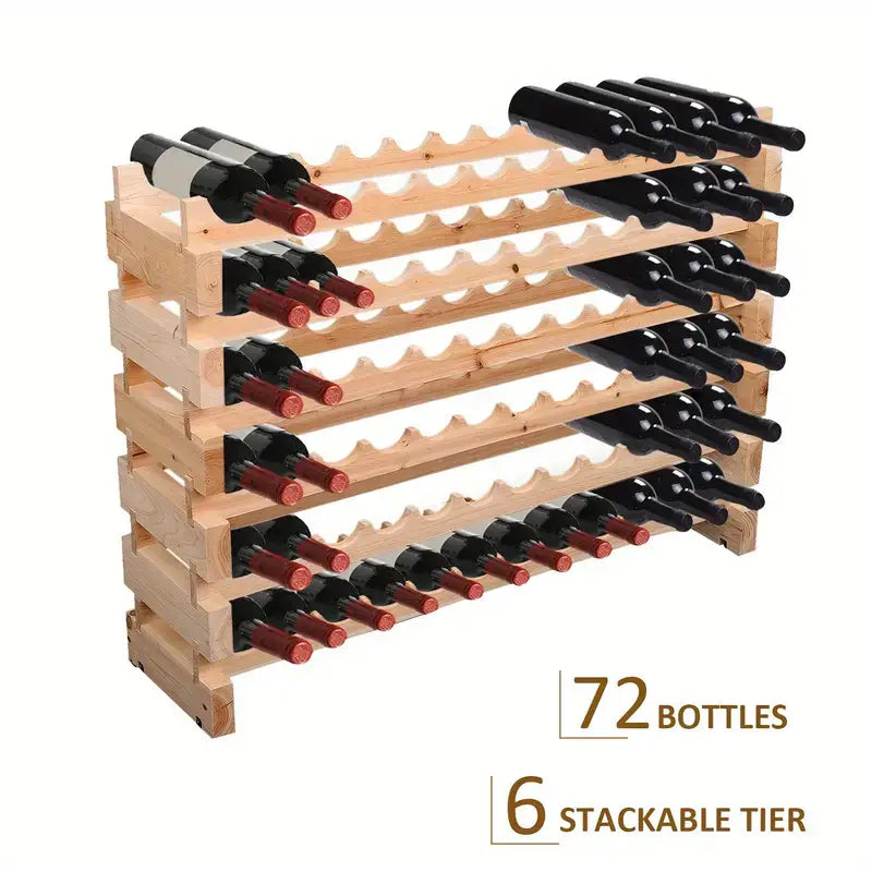 6 Tier Wooden Wine Racks