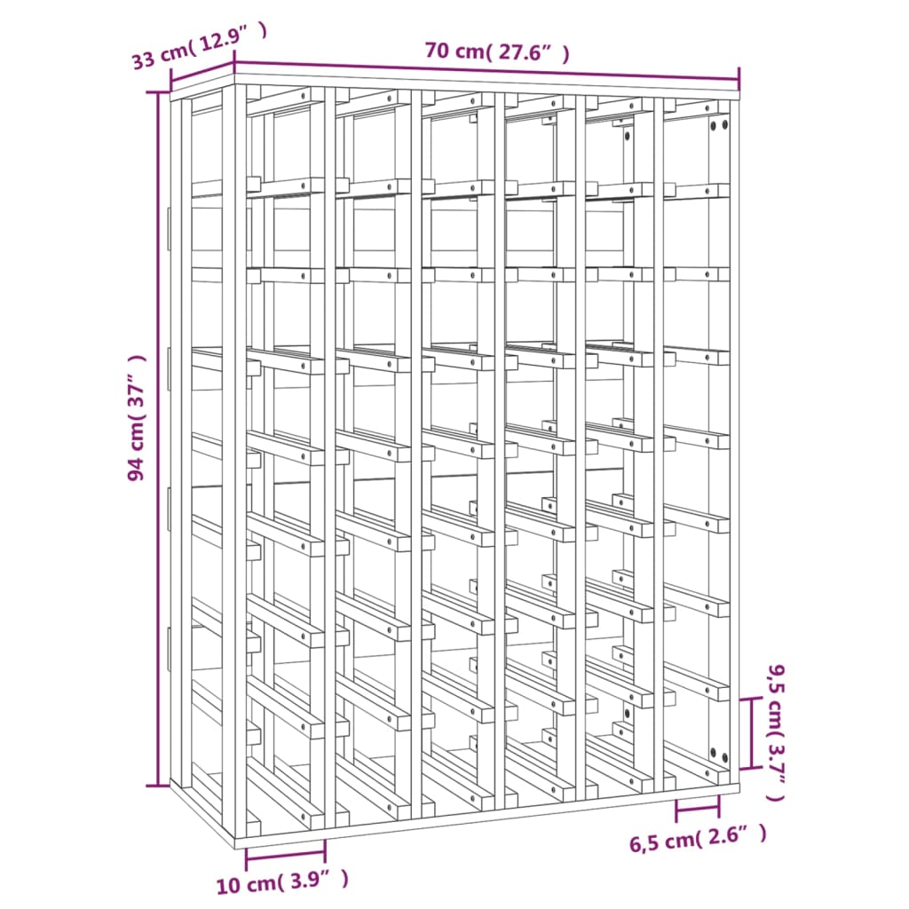 70x33x94cm Wine Racks Pine Solid Wood