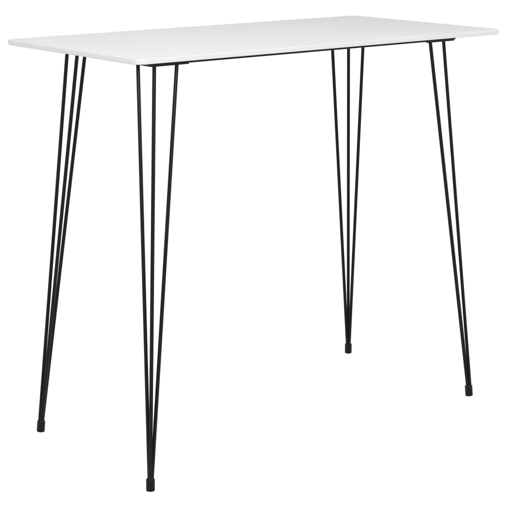 7 Piece Bar Set White table - black thin legs