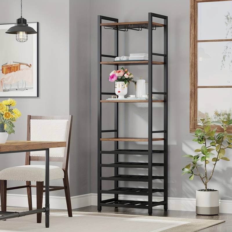 9 Tier Freestanding Wine Rack 20 Bottle Display