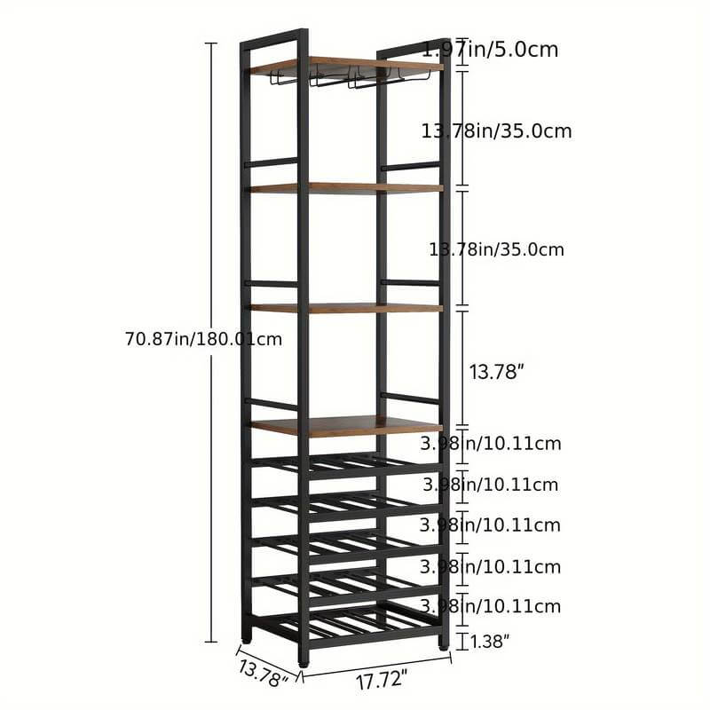 9 Tier Freestanding Wine Rack black and brown units