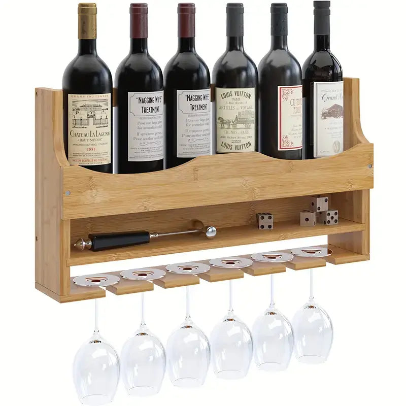 Bamboo Wall Mounted Wine Racks