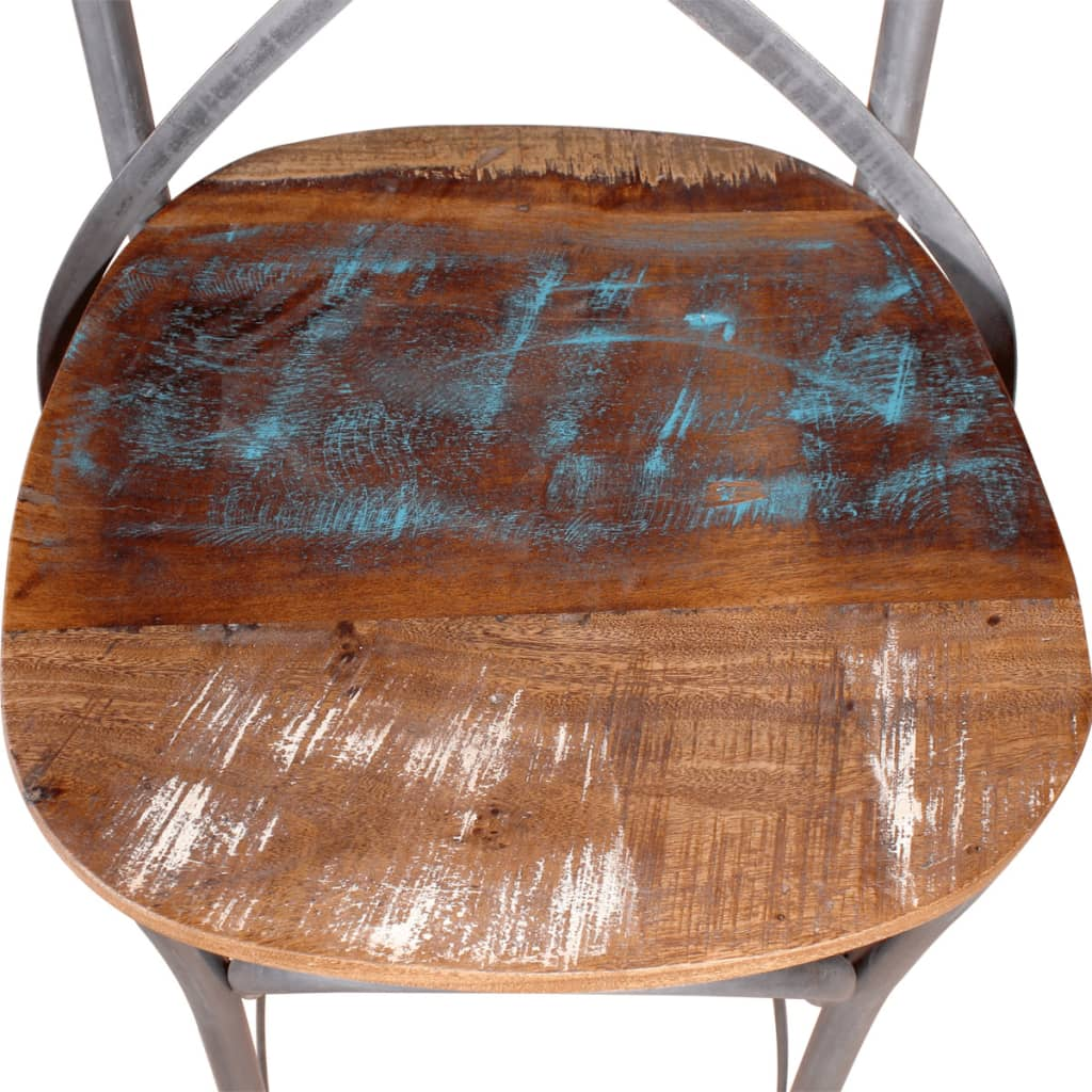 Bar Chair Solid Reclaimed Wood - vintage