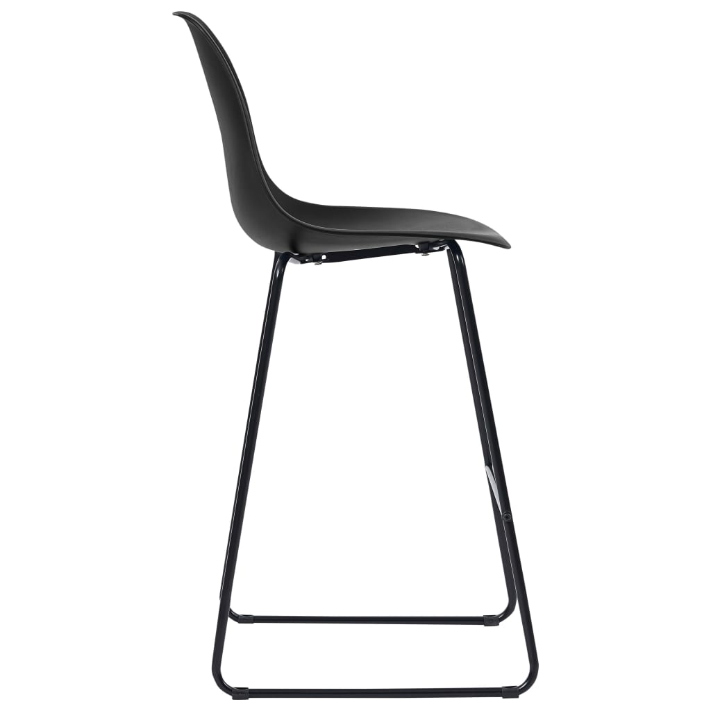 Bar Chairs 4 pcs Black Plastic - metal legs