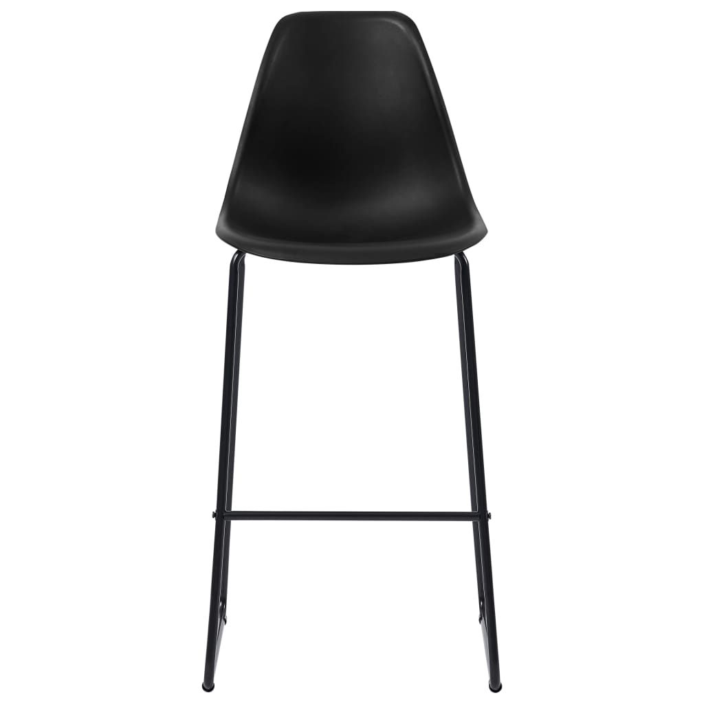 Bar Chairs 4 pcs Black Plastic metal legs