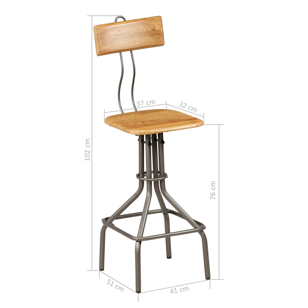 Bar Chairs Solid Reclaimed wood and metal legs