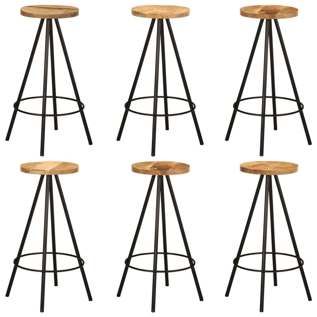 Bar Set Solid Wood Mango stools - scooter