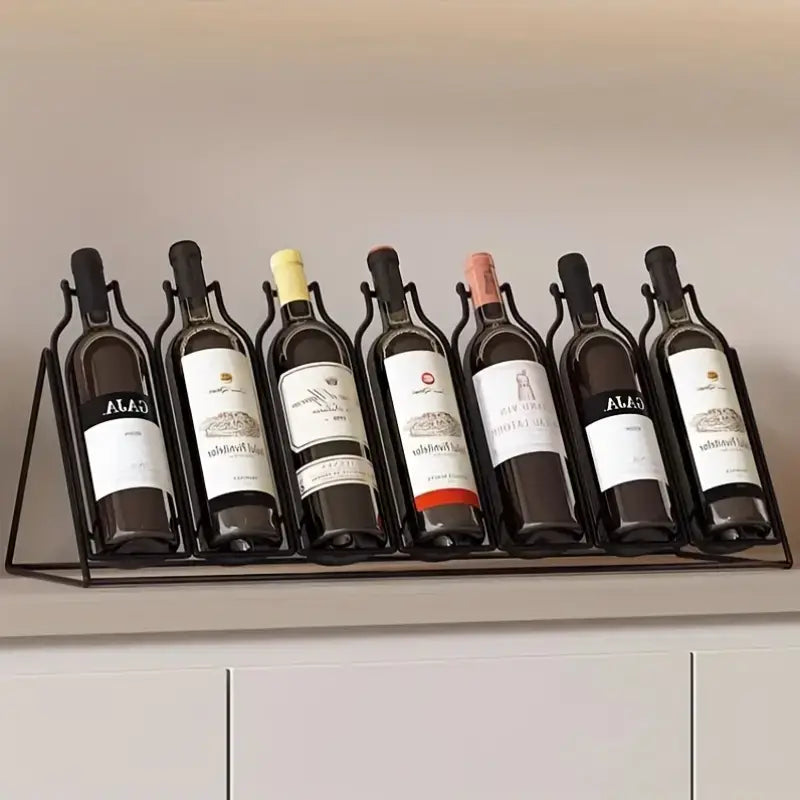 Black Metal Tabletop Wine Rack