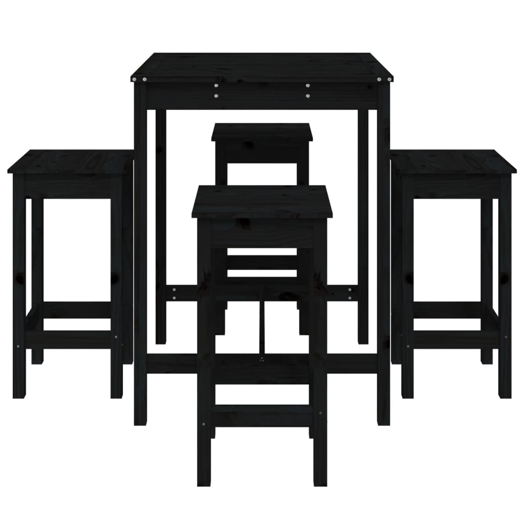 Black Solid table - bar stools