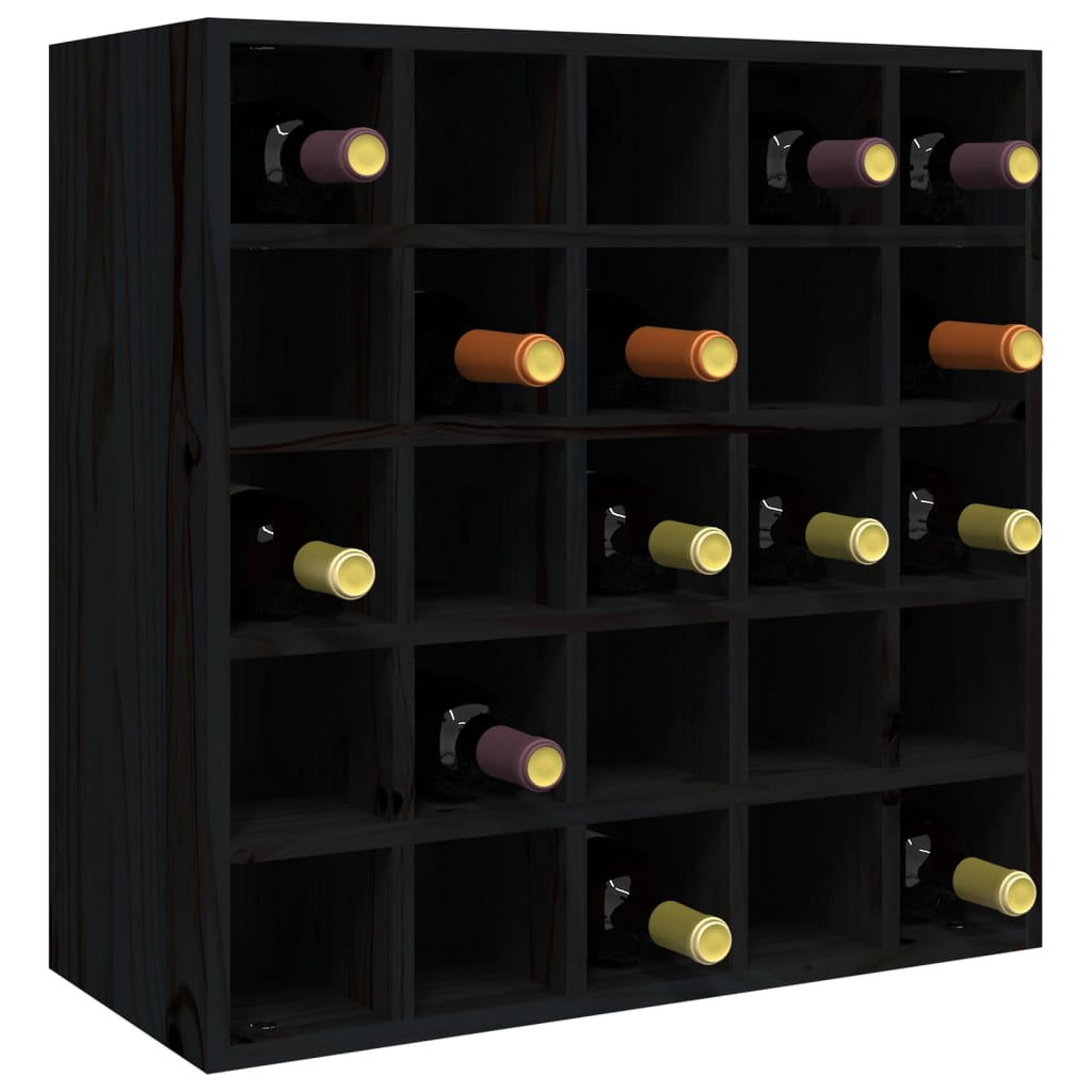 Black Wine Cabinet 56x25x56 cm Solid Wood Pine