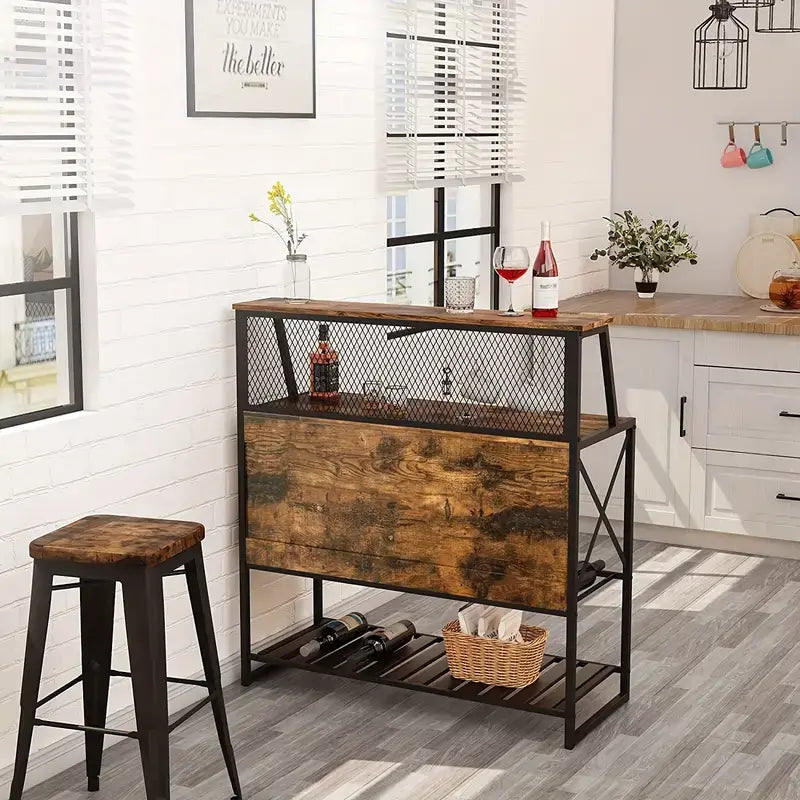 Brown Freestanding Drinks Cabinet