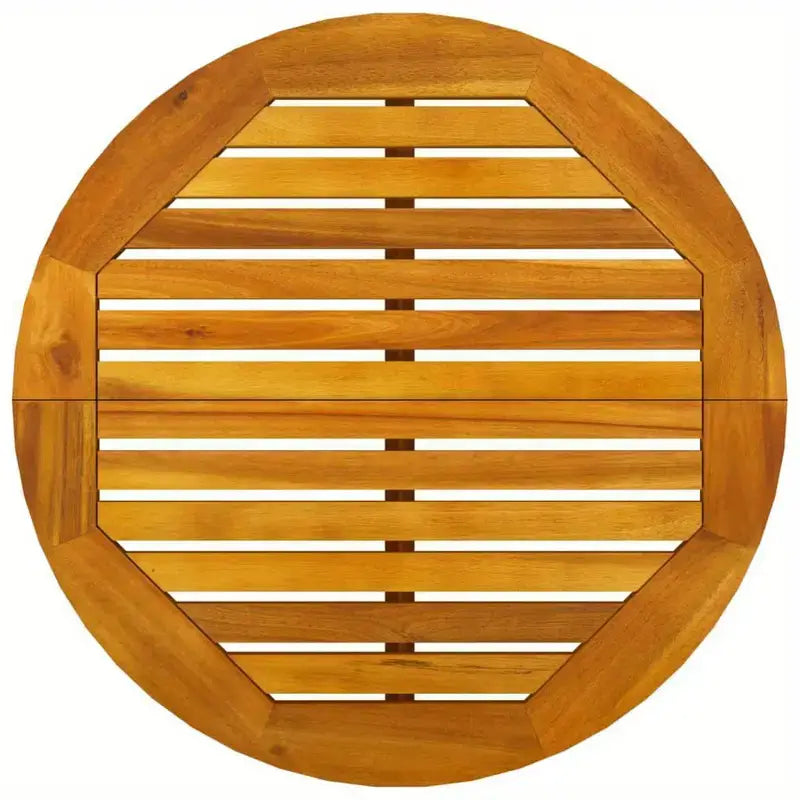 Brown Wooden Circular Garden Table