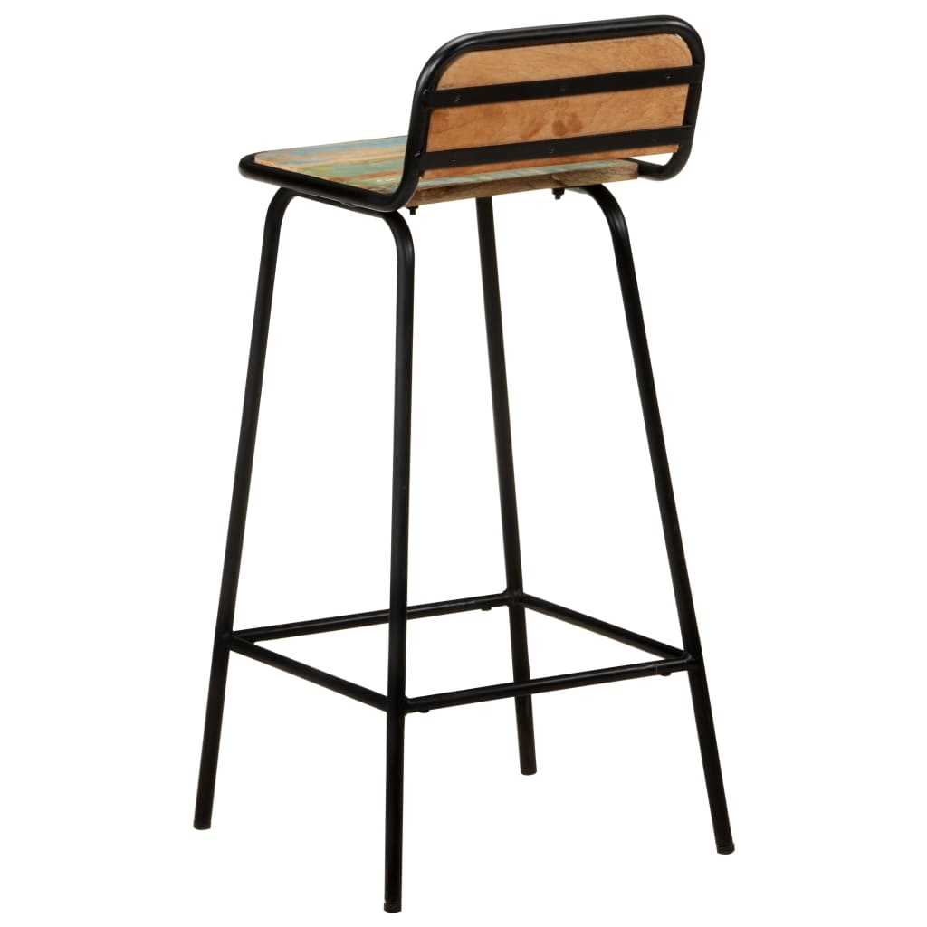 Chairs 4 pcs Solid Reclaimed Wood - black legs
