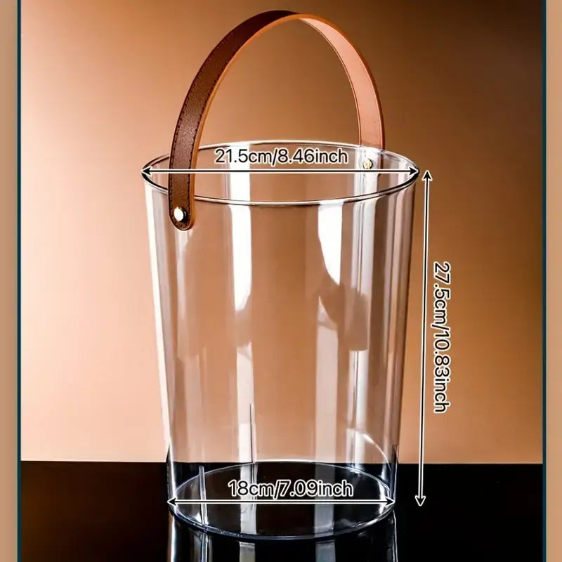 Clear Drink Cooler With Leather Strap