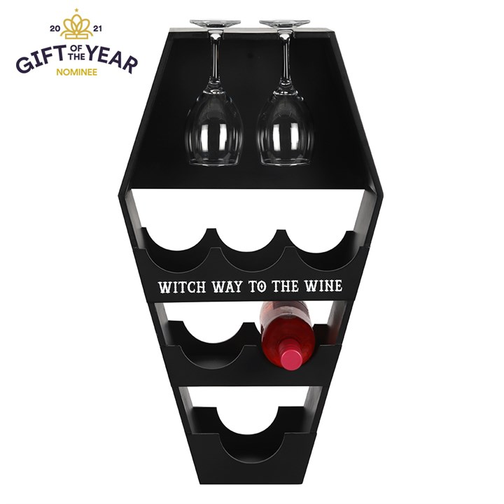 Coffin shaped Wine Shelf