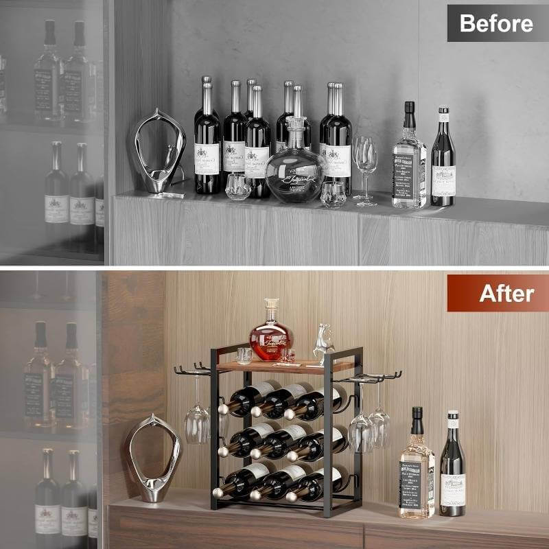 Freestanding Display black and brown unit