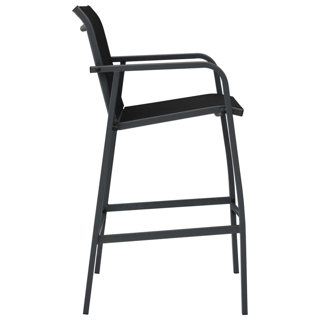 Garden Bar Chairs 2 pcs Black chairs