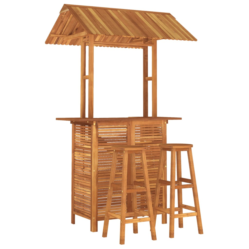 Garden Bar Set Solid Wood Acacia