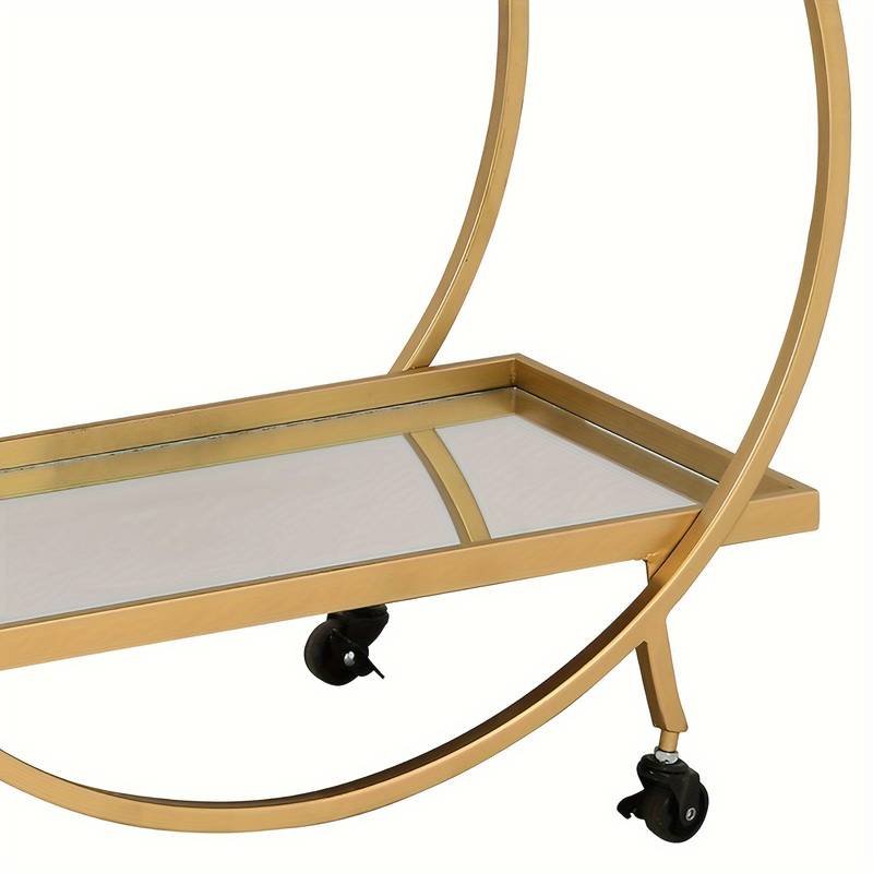 Glass Golden Serving Trolley