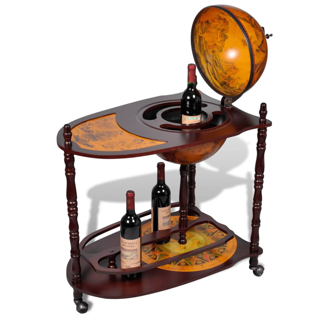Globe Bar Wine Stand Eucalyptus Wood
