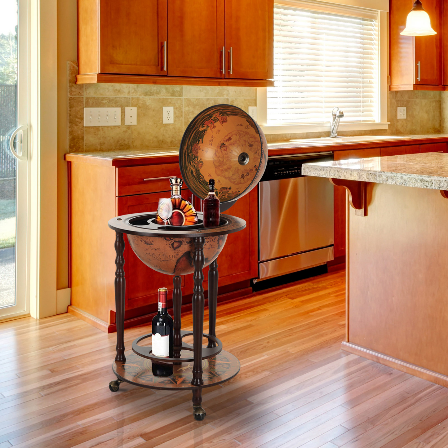 Globe Shaped Retro Style Bar wine Cabinet