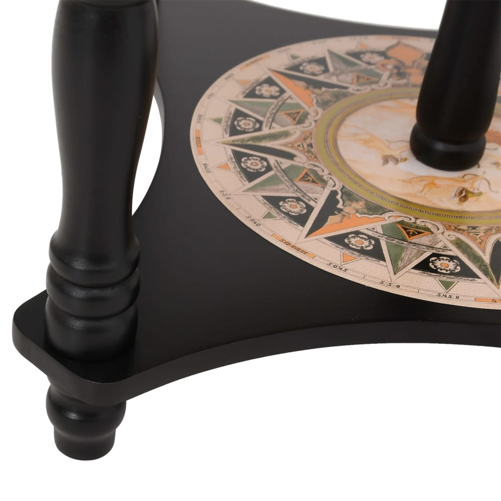 Globe Wine drink Stand Black Solid Wood